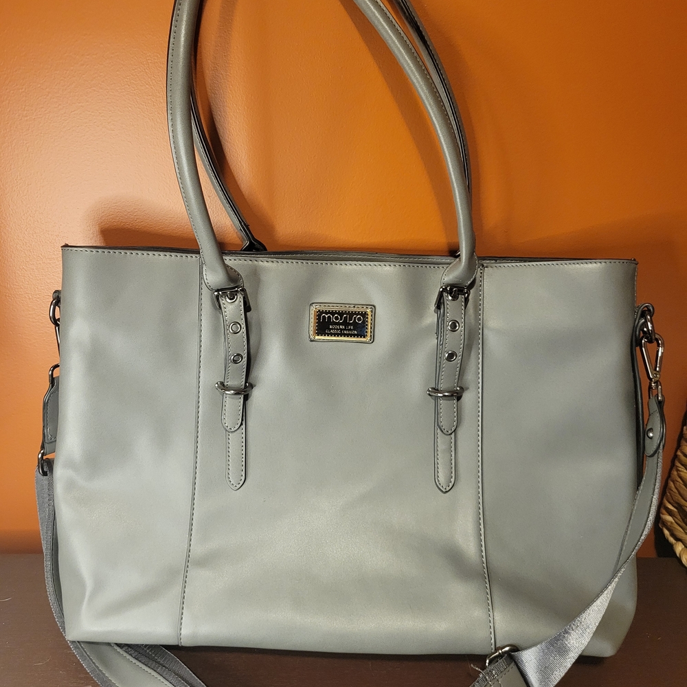 MOSISO Laptop Tote Bag for Women- Gray
